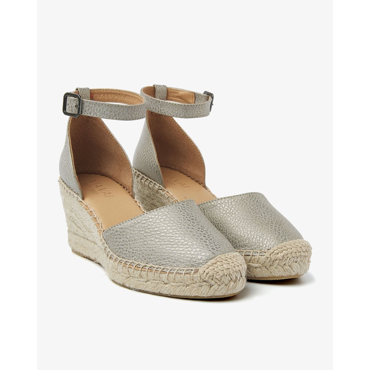 Espadrilles FLORA BRAID gris métallisé, VIA VAI