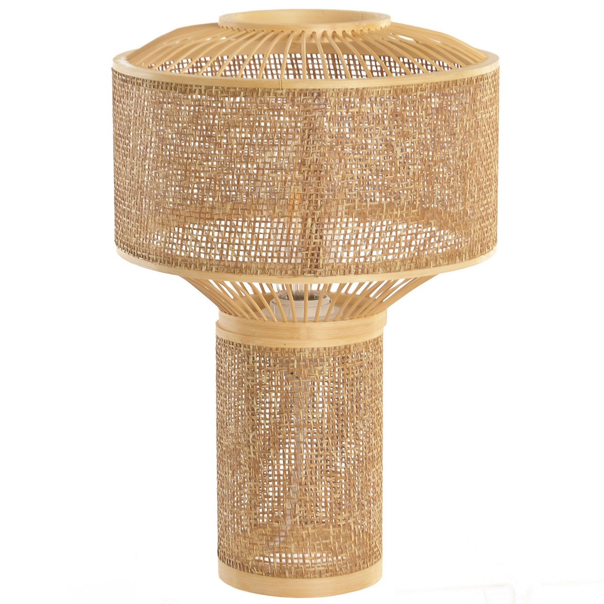 Lampe à poser naturelle bambou et rotin 26x26x40cm bois, WADIGA