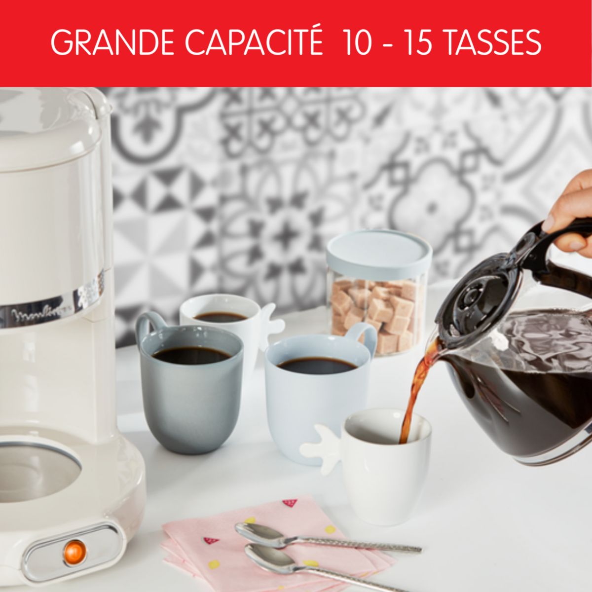 Cafetière filtre FG381A10 SOLEIL IVOIRE ivoire, MOULINEX
