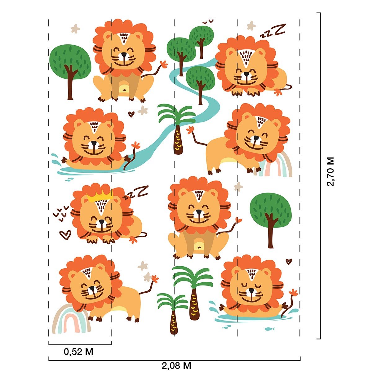 Papier peint graou le lionceau intissé, HEXOA