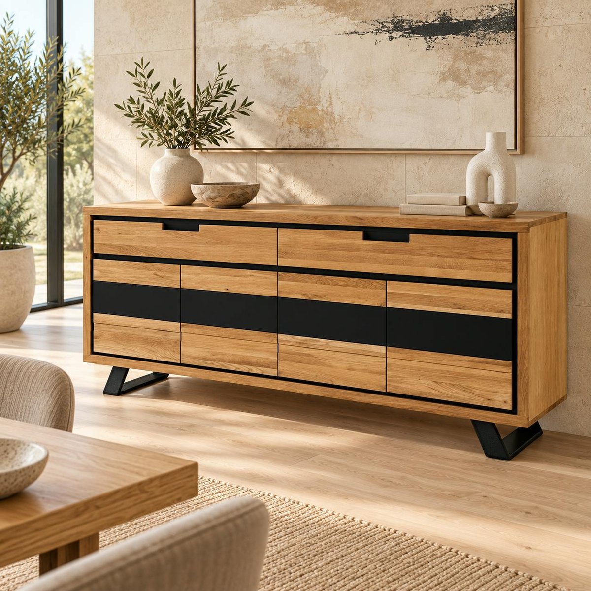 Buffet enfilade en bois PORTREE bois naturel, PIER IMPORT