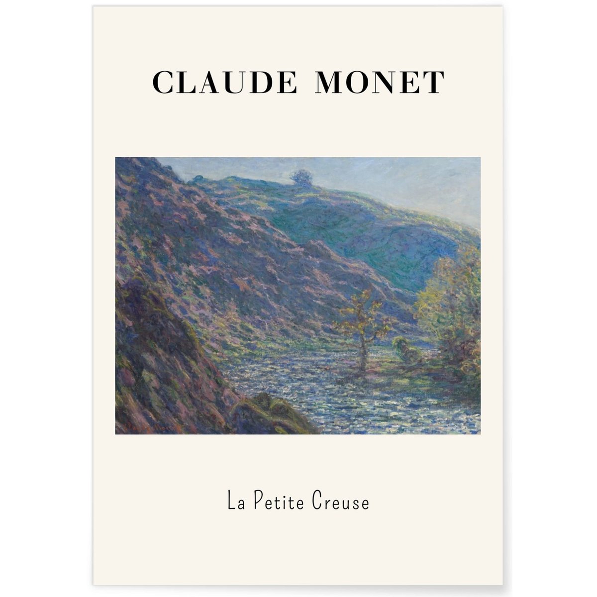 Affiche Claude Monet - La Petite Creuse blanc, L'AFFICHERIE