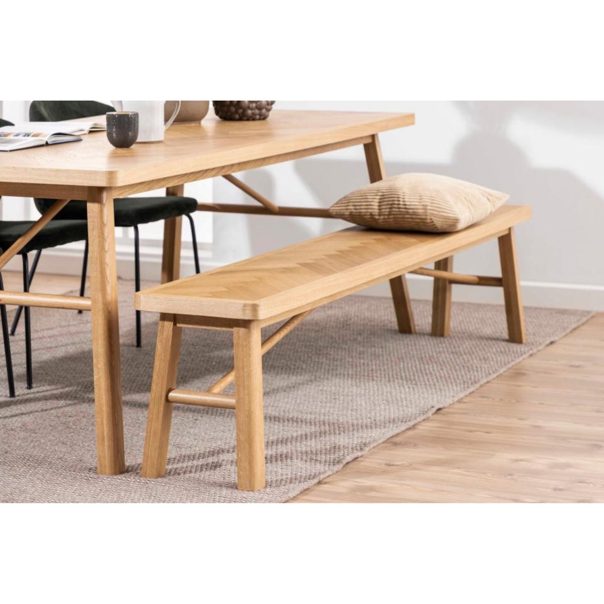 Table à manger rectangulaire en chêne L200 de style scandinave - WALY bois clair, HELLIN, DEPUIS 1862