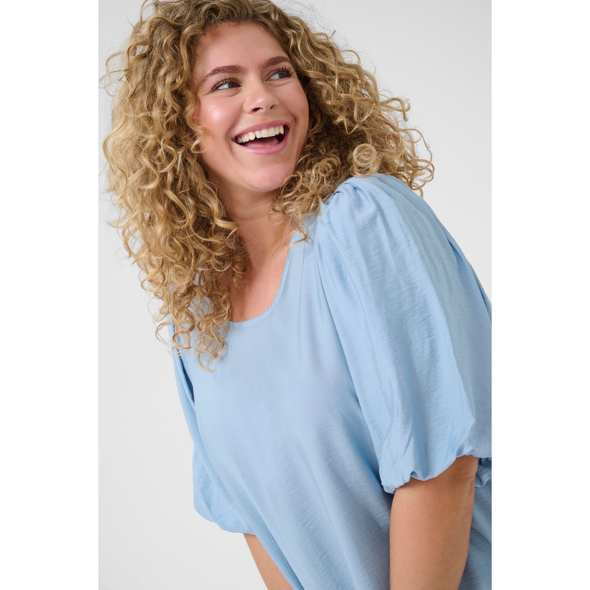 Dress bleu soft chambray, KAFFE CURVE