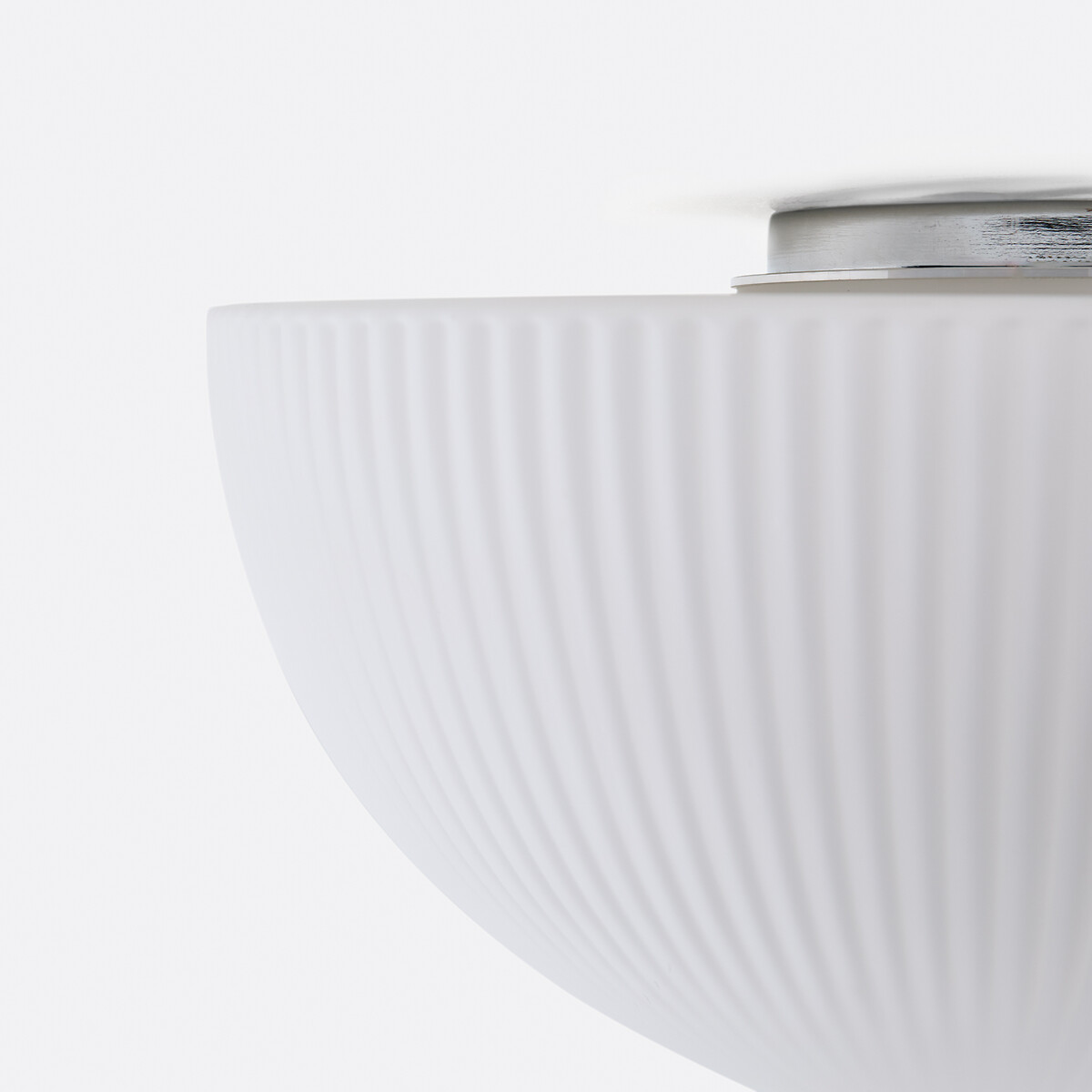 Decken- oder Wandleuchte, aus geriffeltem Opalglas, Durchmesser 33 cm, LOULOU weiss, LA REDOUTE INTERIEURS