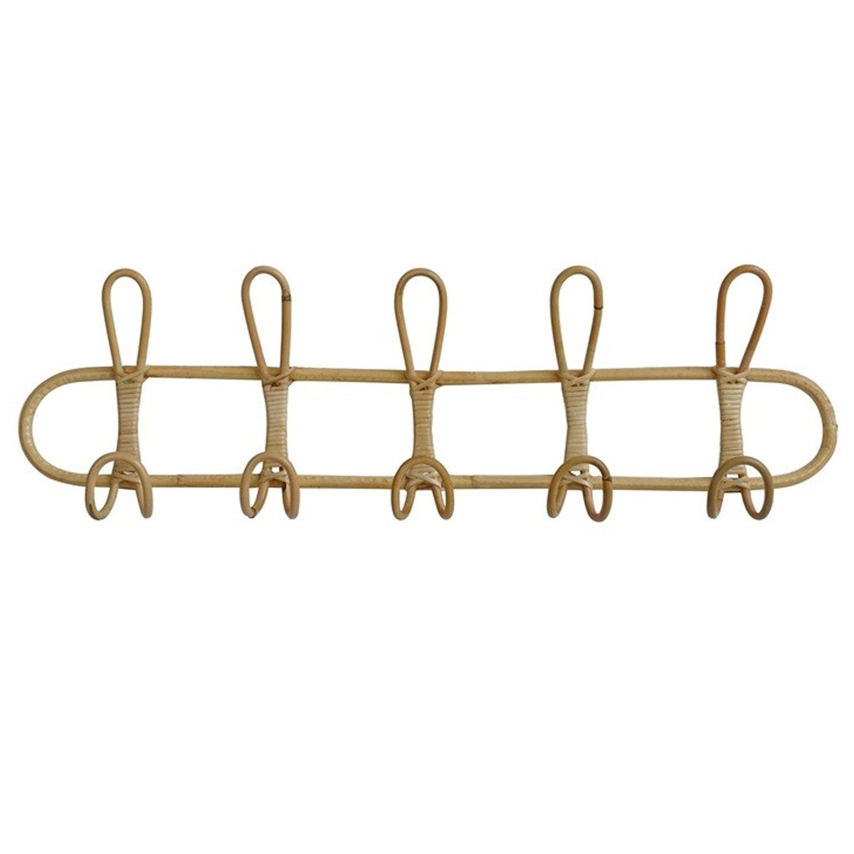 Portemanteau mural en rotin 65x5.5x20cm bois, WADIGA
