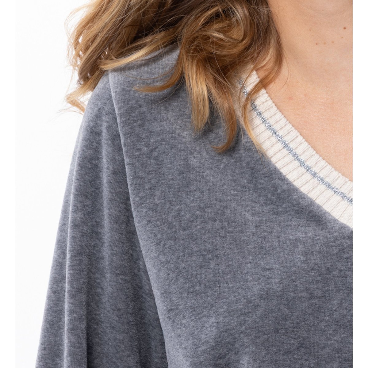 Ensemble homewear en velours COUNTRY 122 gris, LE CHAT