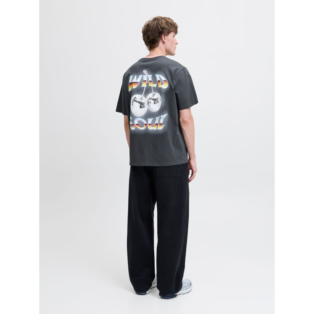T-Shirt asphalt, JACK & JONES
