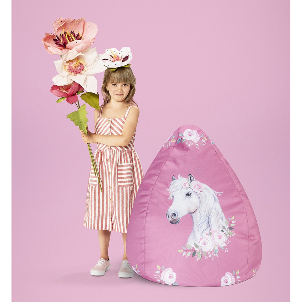 Pouf poire enfant HORSE XL multicolor, SITTING POINT