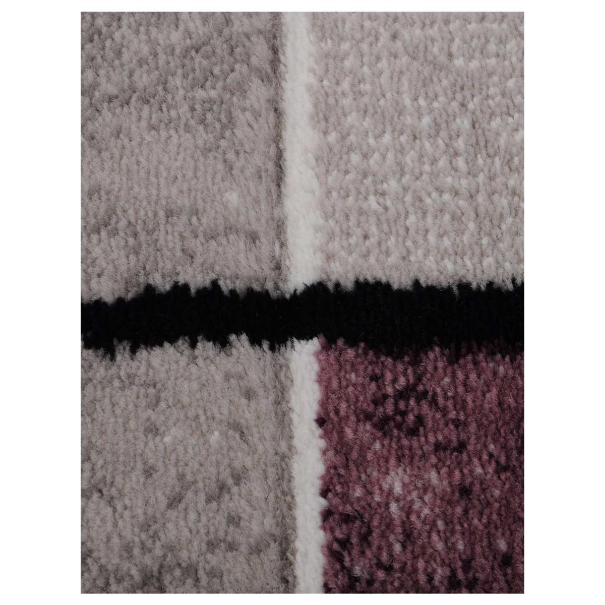 Tapis chambre tissé motif abstrait NOVA pourpre, UN AMOUR DE TAPIS