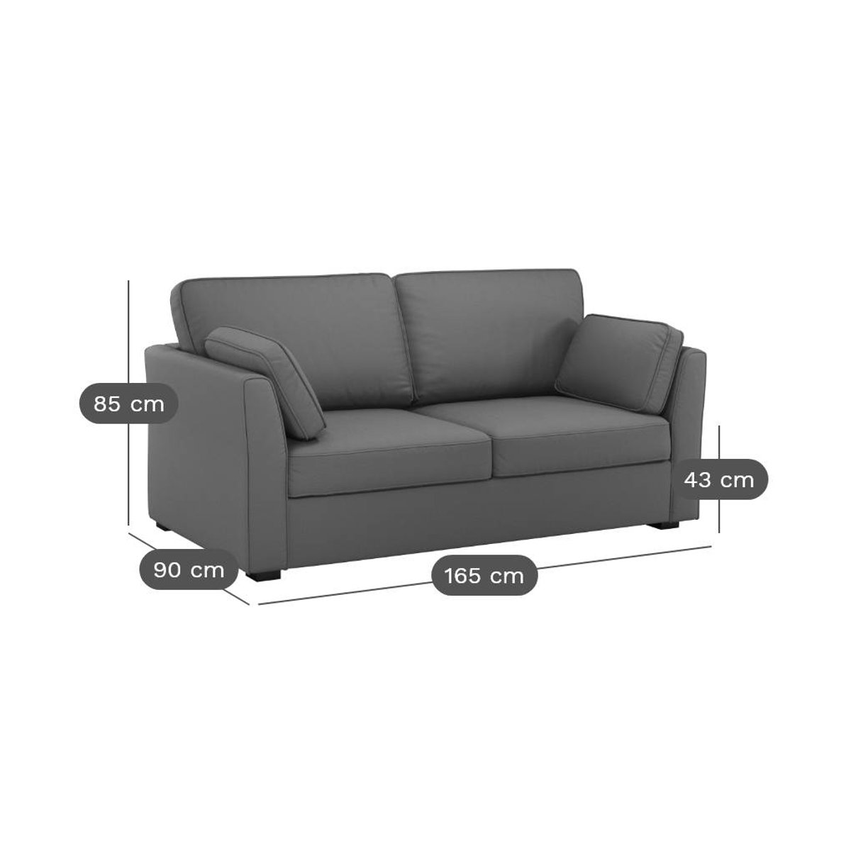 Canapé tissu déhoussable - MARBELLA gris, CAMIF