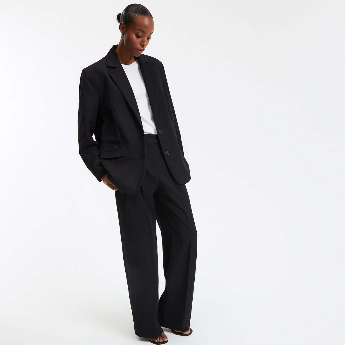 Wide Leg Trousers with Pleats black, LA REDOUTE COLLECTIONS