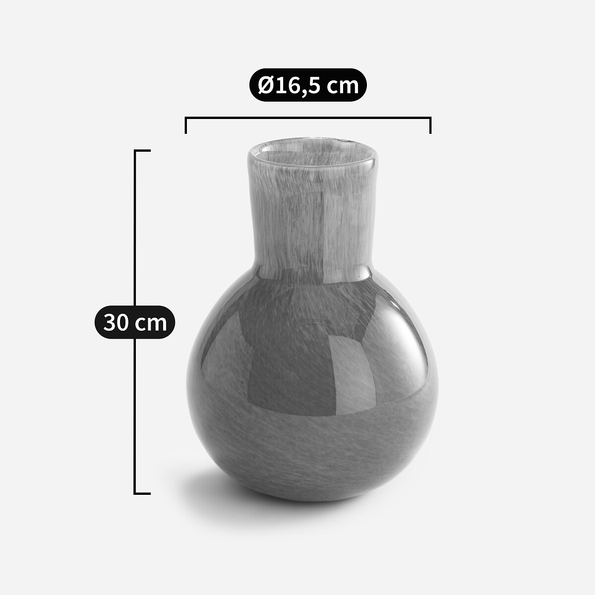 Flesvaas van geblazen glas, H30 cm, Stine oker, AM.PM