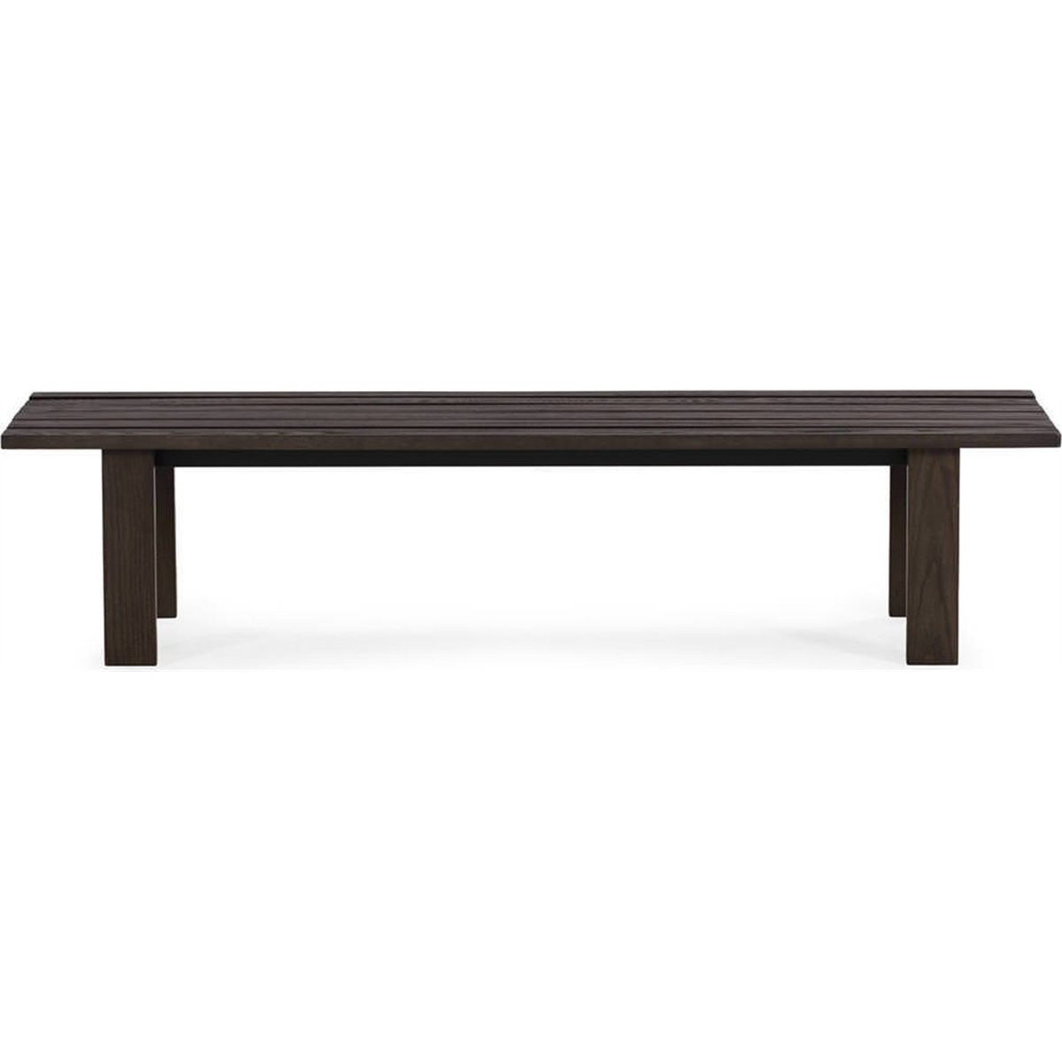 Banc en frêne massif à lattes fumé, RECOLLECTION