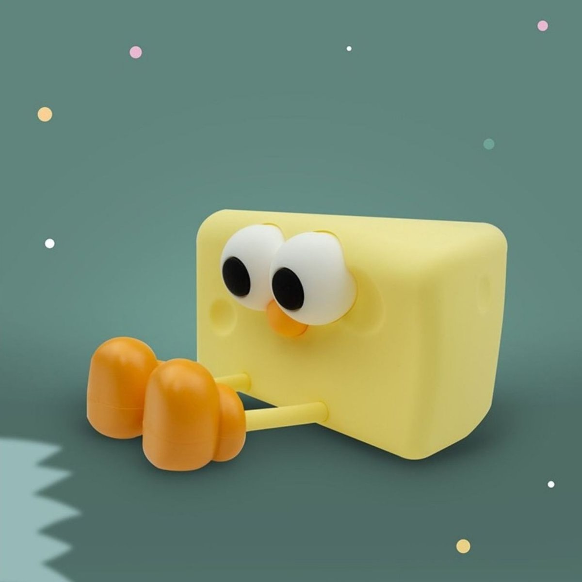 Veilleuse rechargeable Fromage jaune, orange, noir, MARY'S