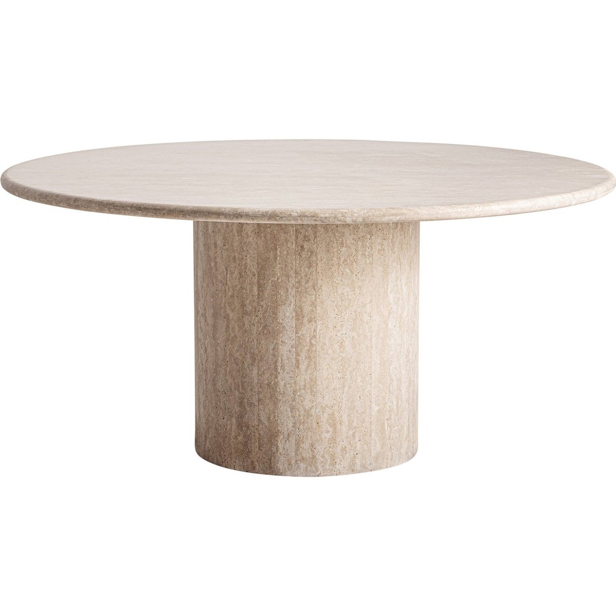 Table de salle à manger en travertin beige travertin finition vieilli, RECOLLECTION