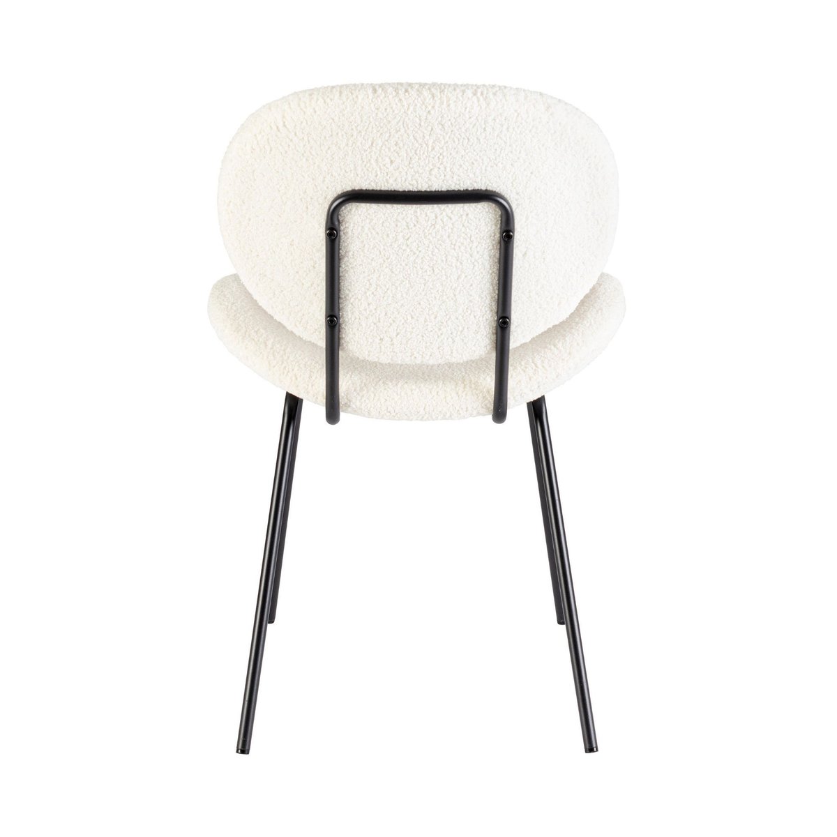 Chaises de salle à manger design en tissu bouclette (lot de 2) - KIM blanc, HELLIN, DEPUIS 1862