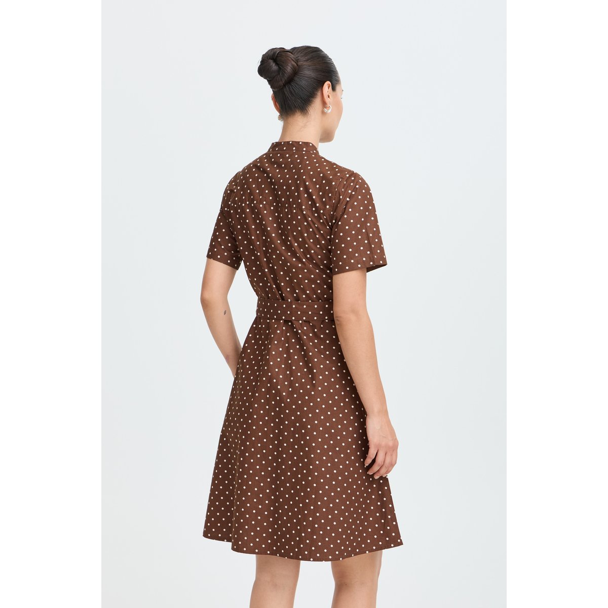 Robe décontractée marron fanty dot fondue, ICHI