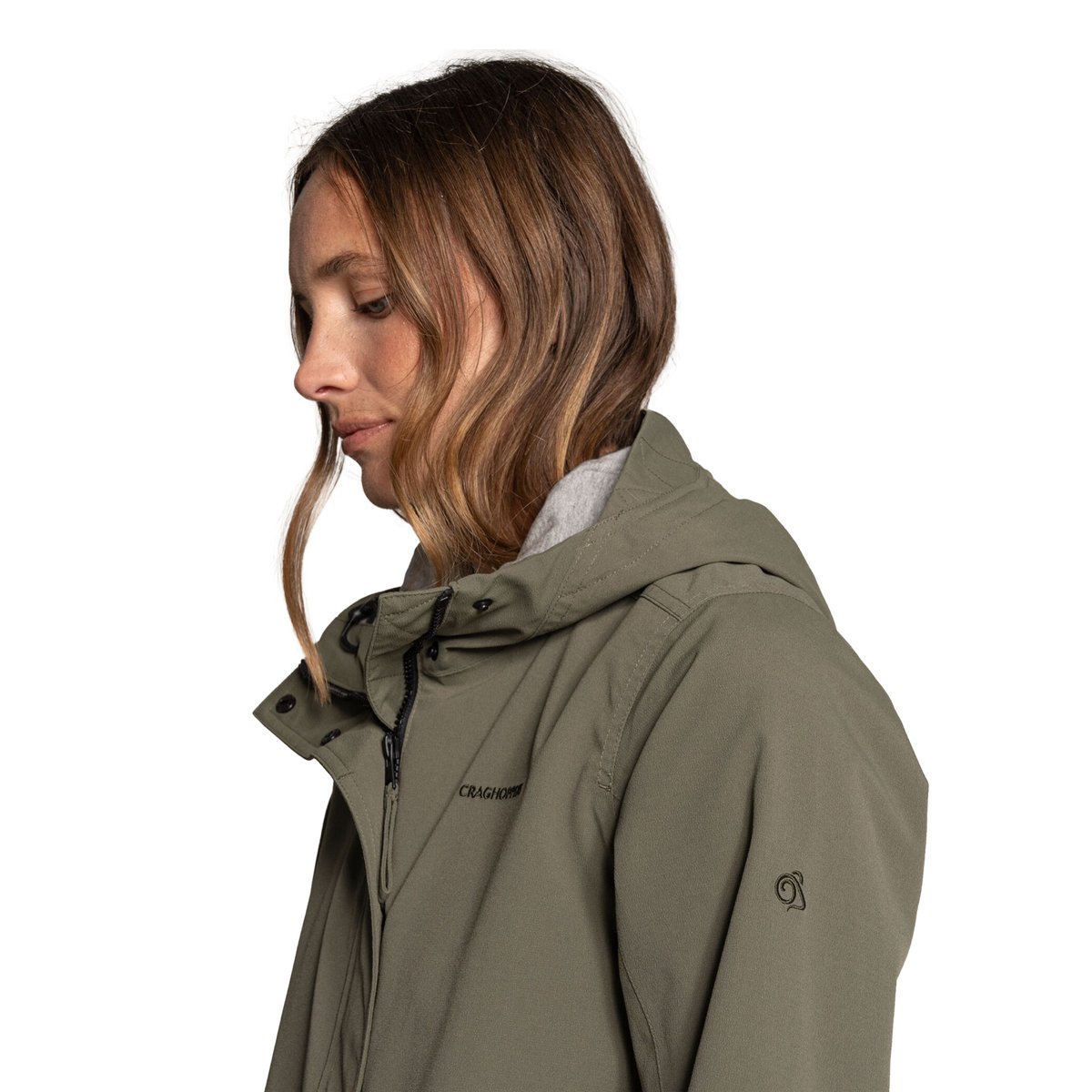Veste imperméable à capuche MARYAM kaki foncé, CRAGHOPPERS