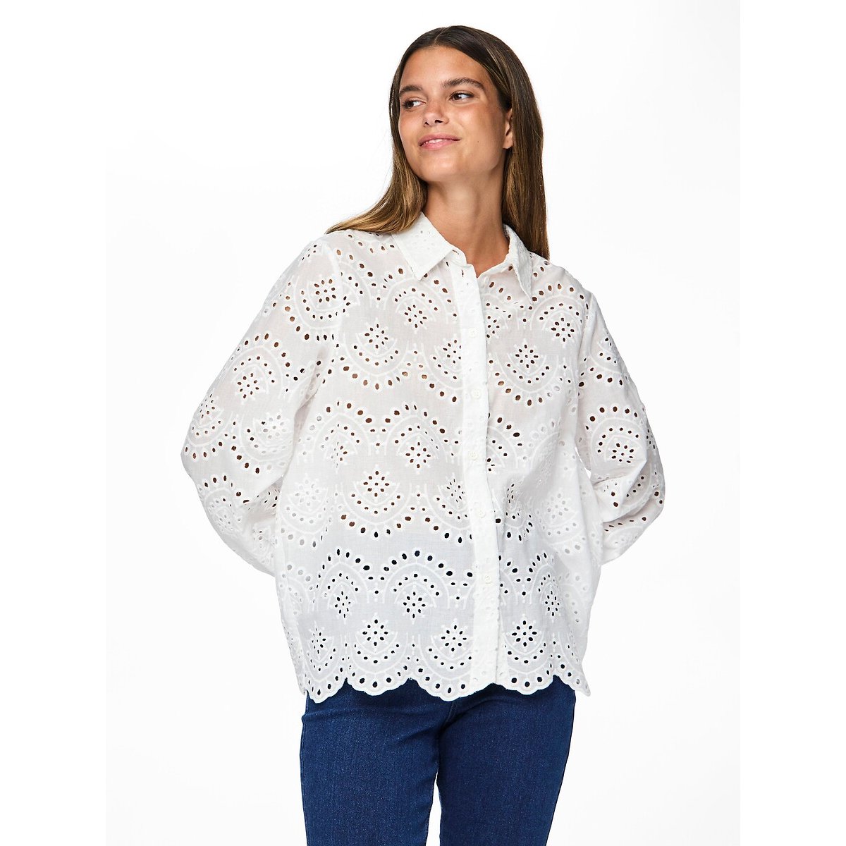 Chemisier broderie ajourée blanc, PIECES