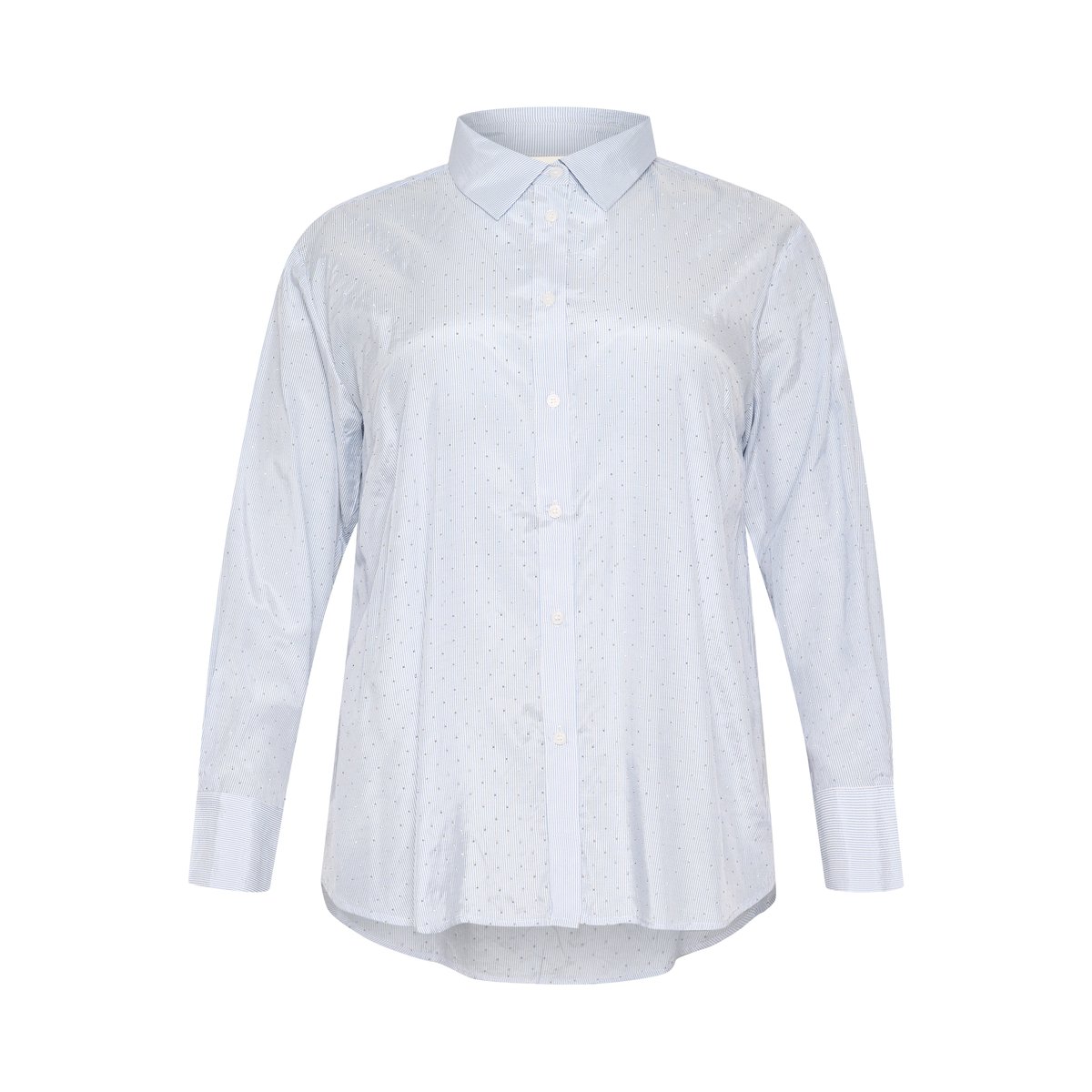 Long sleeved shirt bleu/blanc rayures, KAFFE CURVE