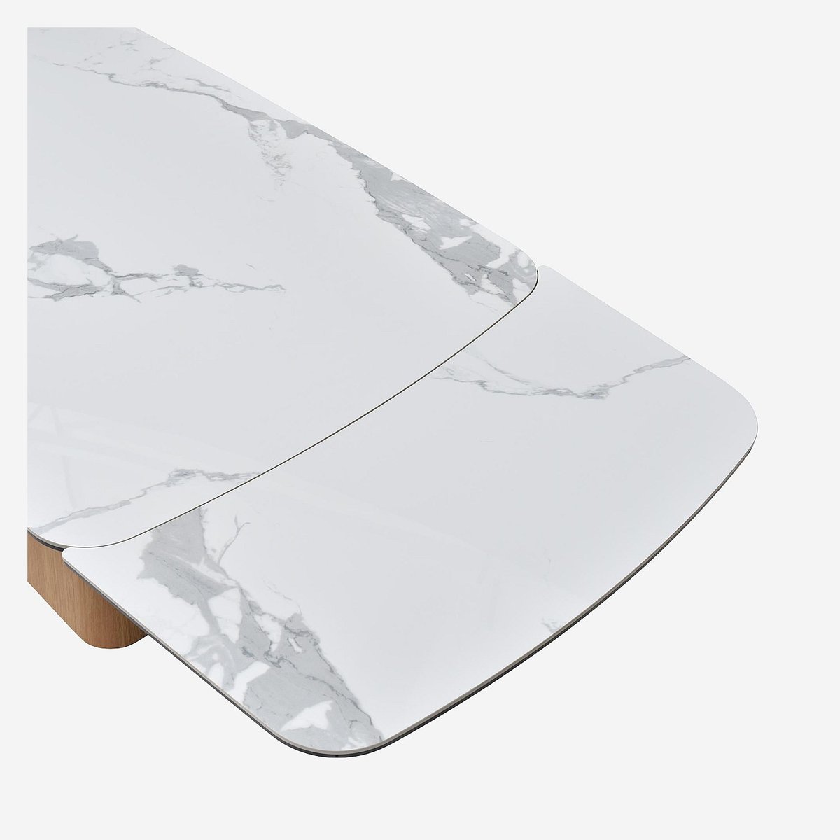 Table extensible en chêne avec plateau en céramique LINKA blanc, HABITAT