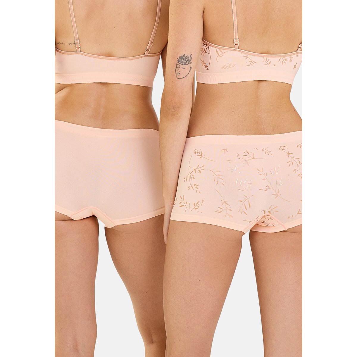 Lot de deux shorties ZEN ANNIVERSAIRE feuillage cuivré + rose pêche, BILLET DOUX