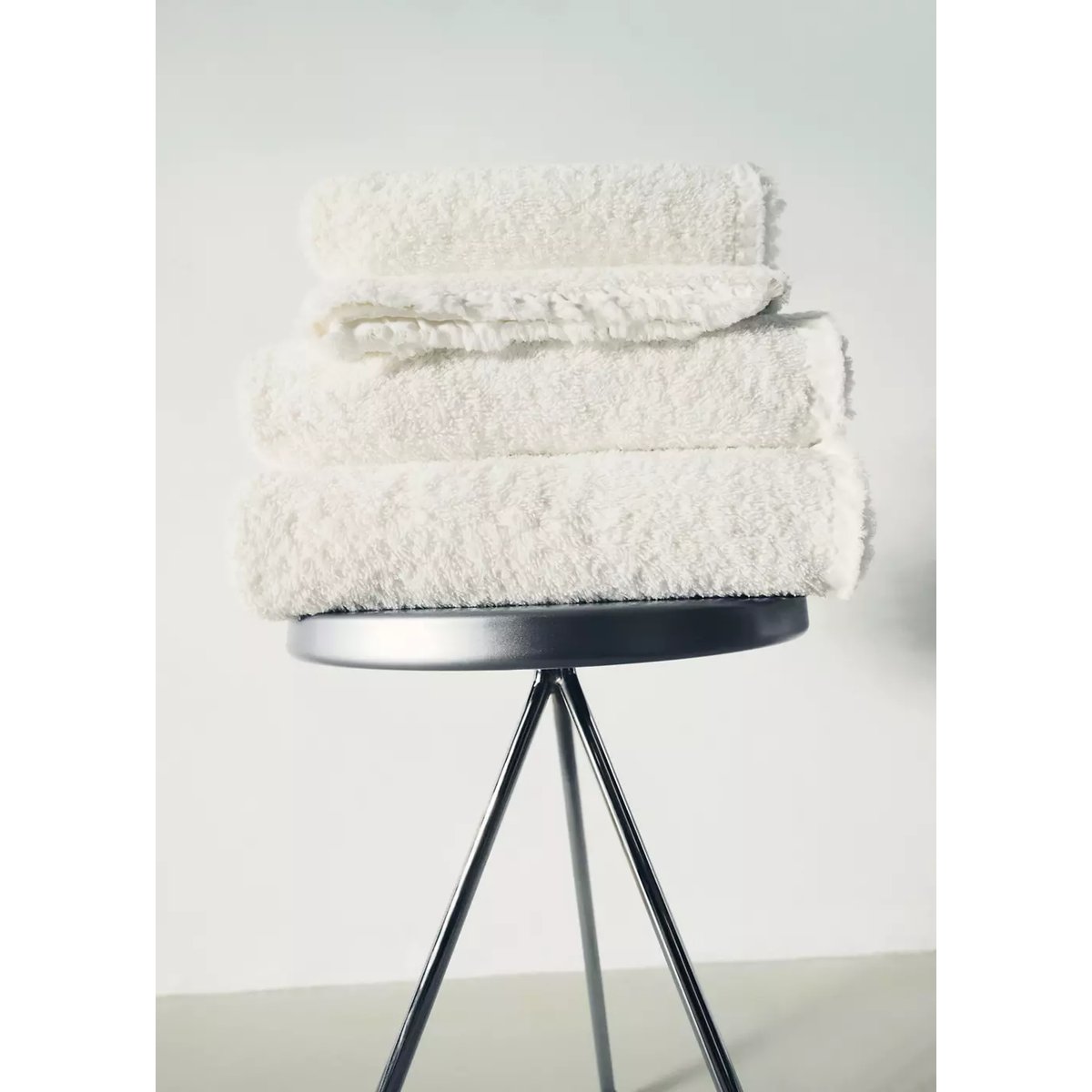 Drap de bain coton bouclette bord effiloché volant écru, MANGO HOME