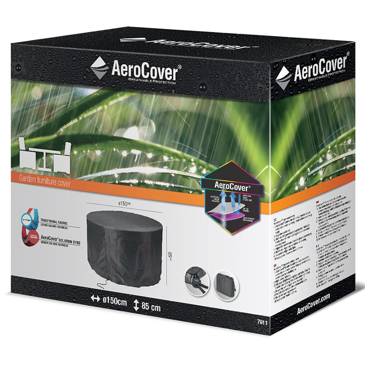 Garden Set Round Cover 150x85cm grey, AEROCOVER