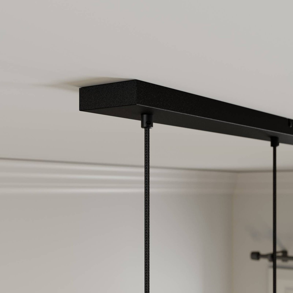 Suspension en métal moderne, Carlea noir, laiton, LUCANDE