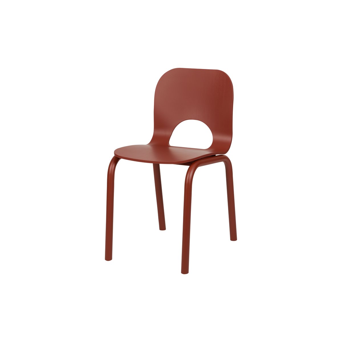 Chaise de salle à manger en hêtre ATTO rouge marron, NOO.MA