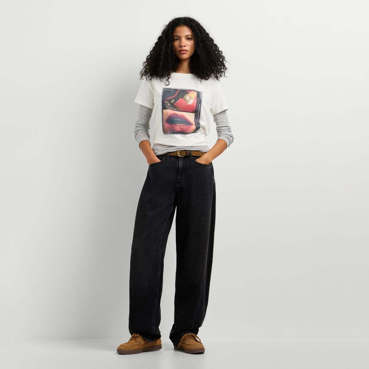 T-Shirt Avec Imprimé Photographique blanche mousse, PEPE JEANS