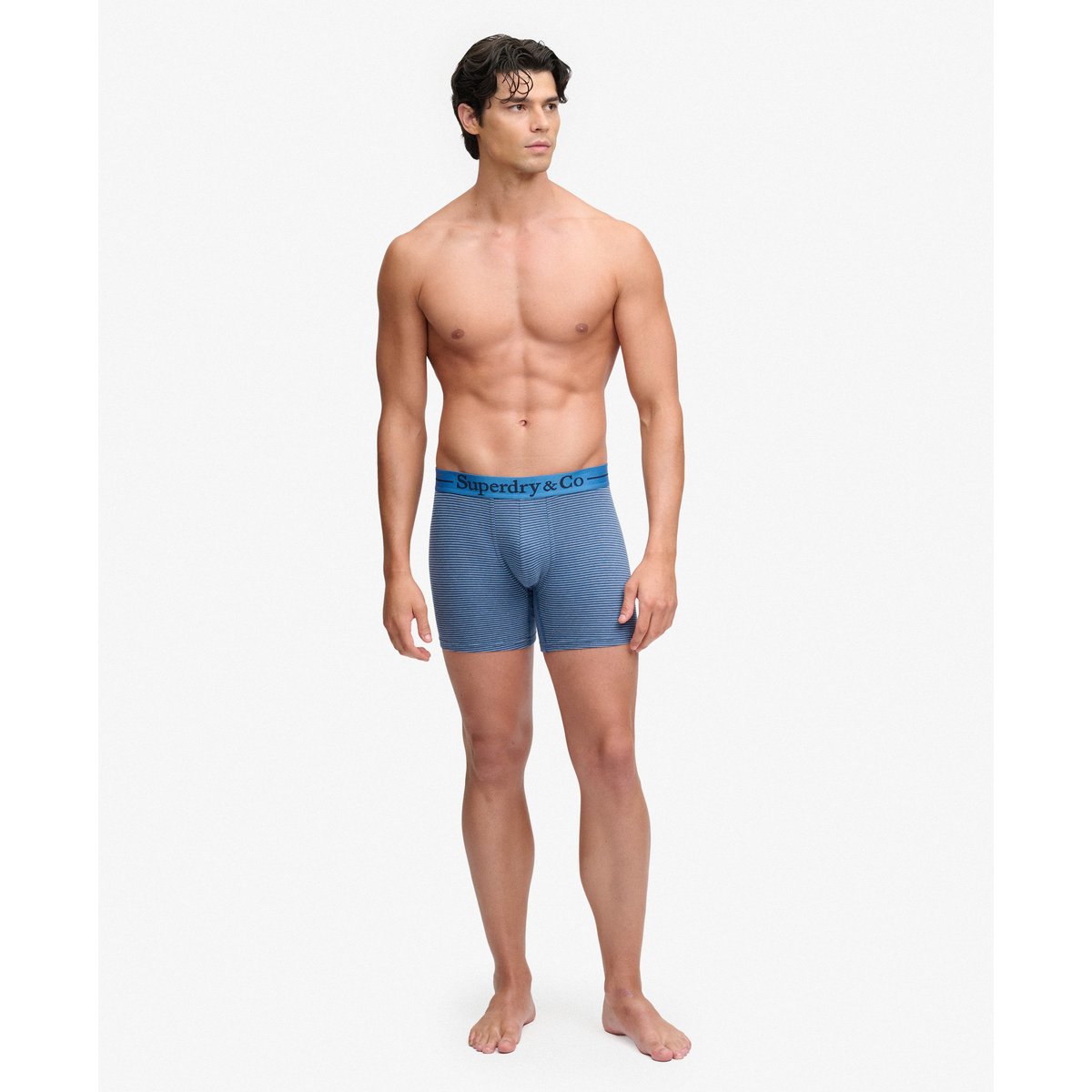 Lot de 3 Boxers & Co Coupe Classique bleu à pois/rayures, SUPERDRY