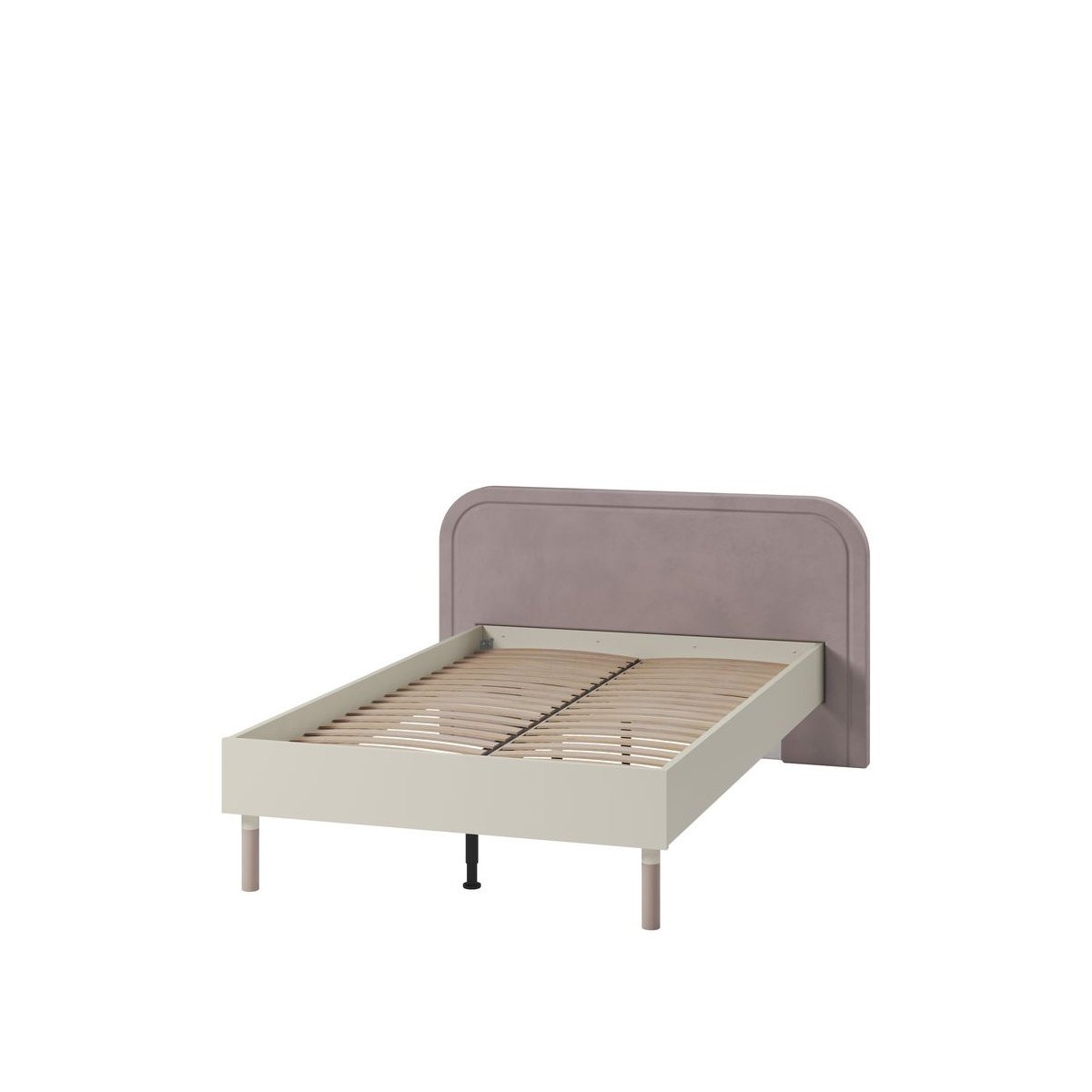 Ensemble lit, chevet et commode en panneaux de particules, BOREO blanc, BOBOCHIC
