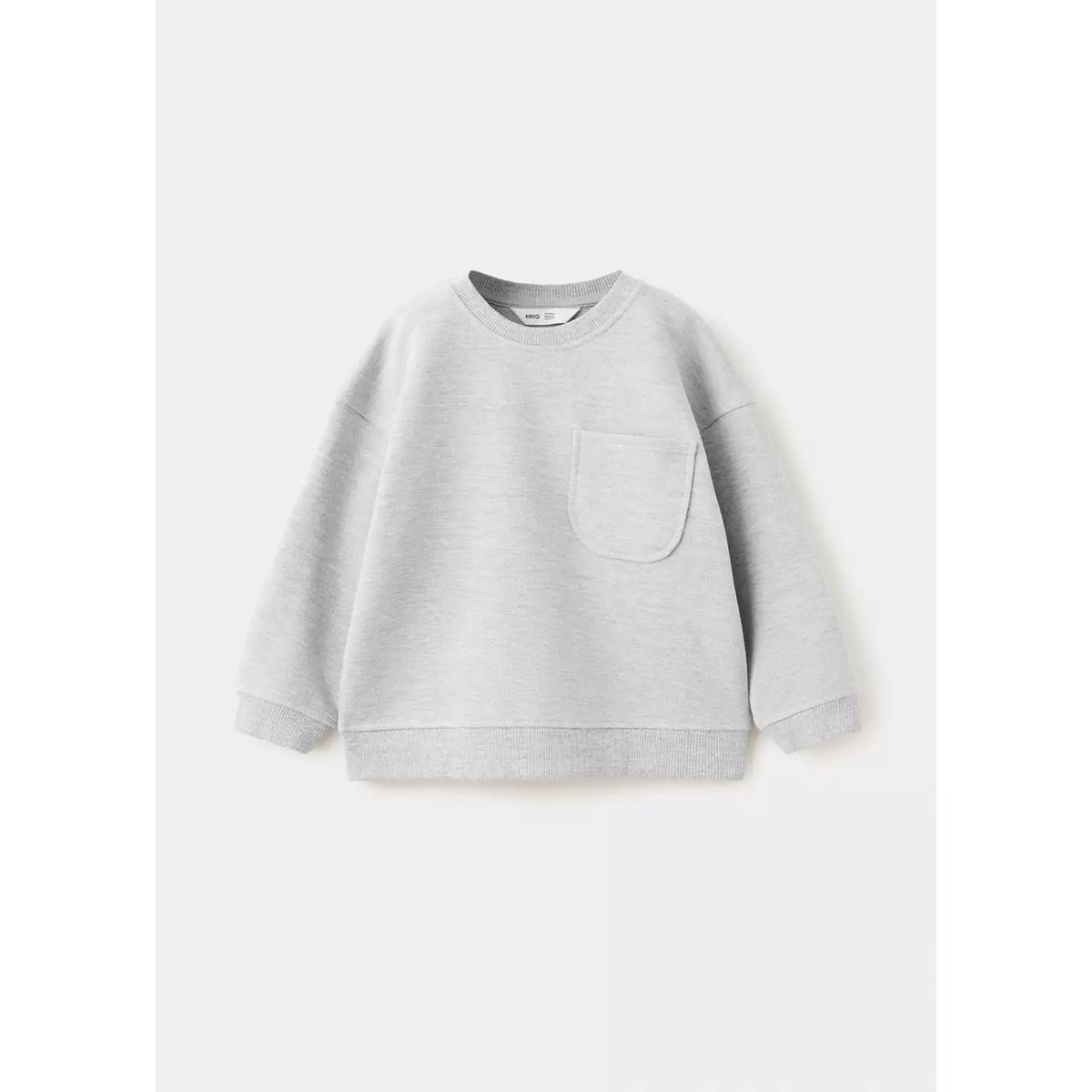 Sweat-shirt oversize poche gris chiné clair, MANGO BABY