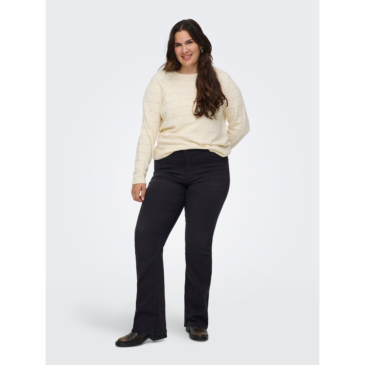 Jean Flared washed black, ONLY CARMAKOMA