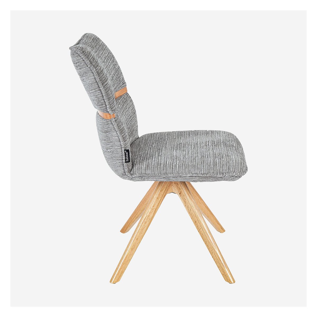Lot de 2 chaises pivotantes en tissu et chêne TIMISO gris, HABITAT