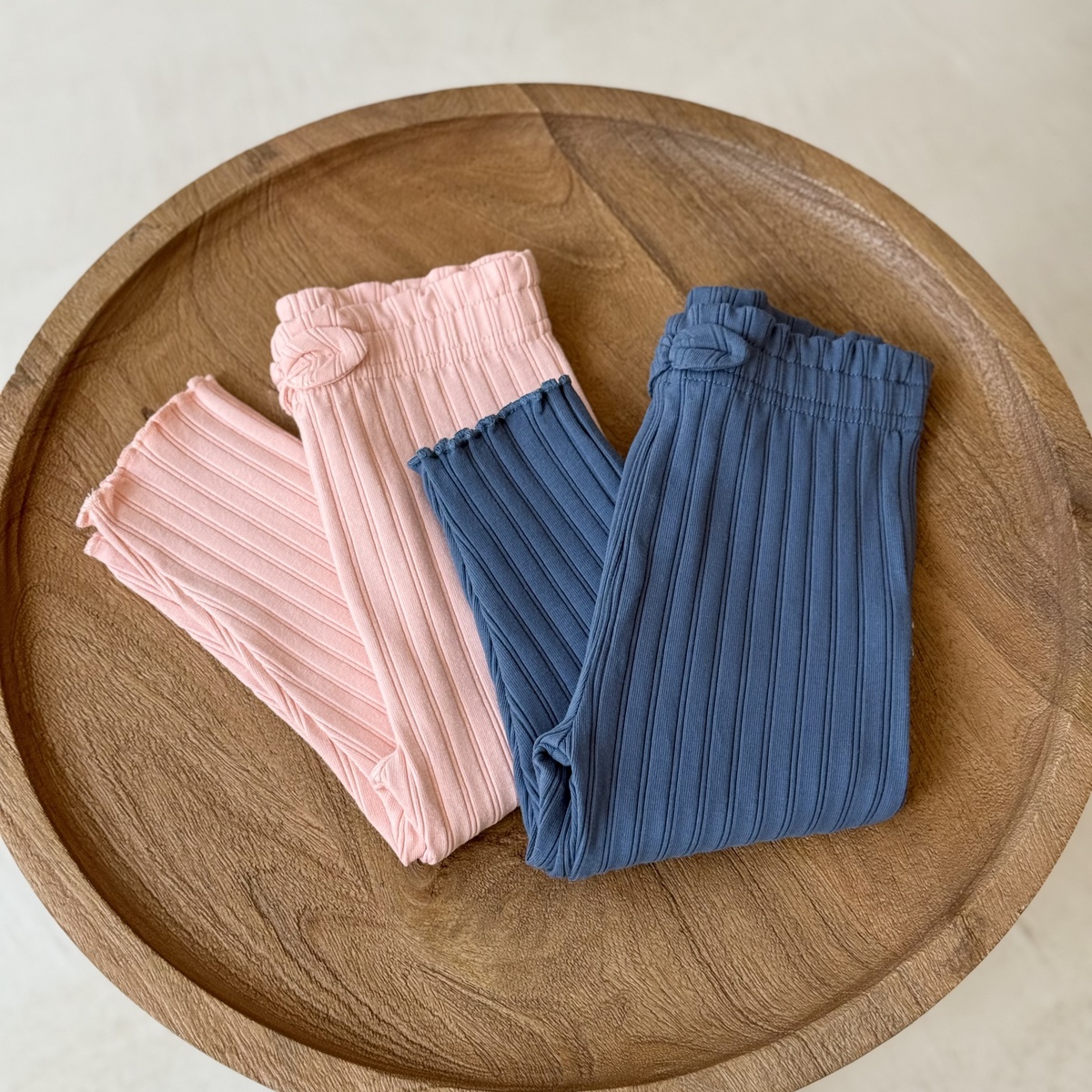 Lot de 2 leggings enfant côtelés Dina rose, PETIT BEGUIN