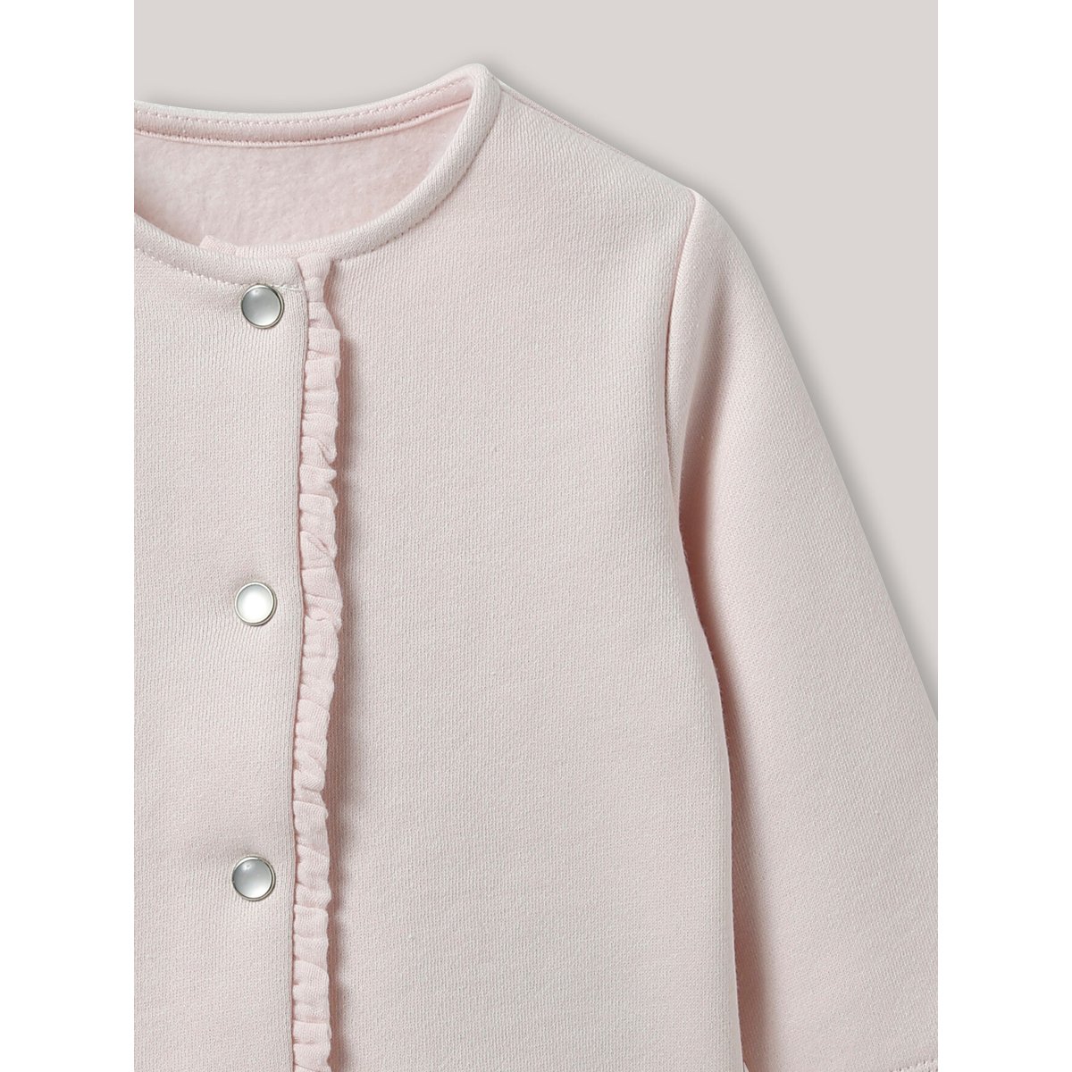 Cardigan en molleton  - coton biologique rose pale, CYRILLUS