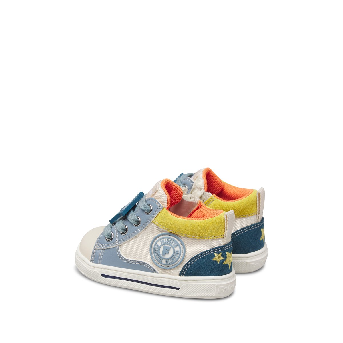 Sneakers en écopelle et tissu SHIN ZIP. blanc-bleu clair-, FALCOTTO