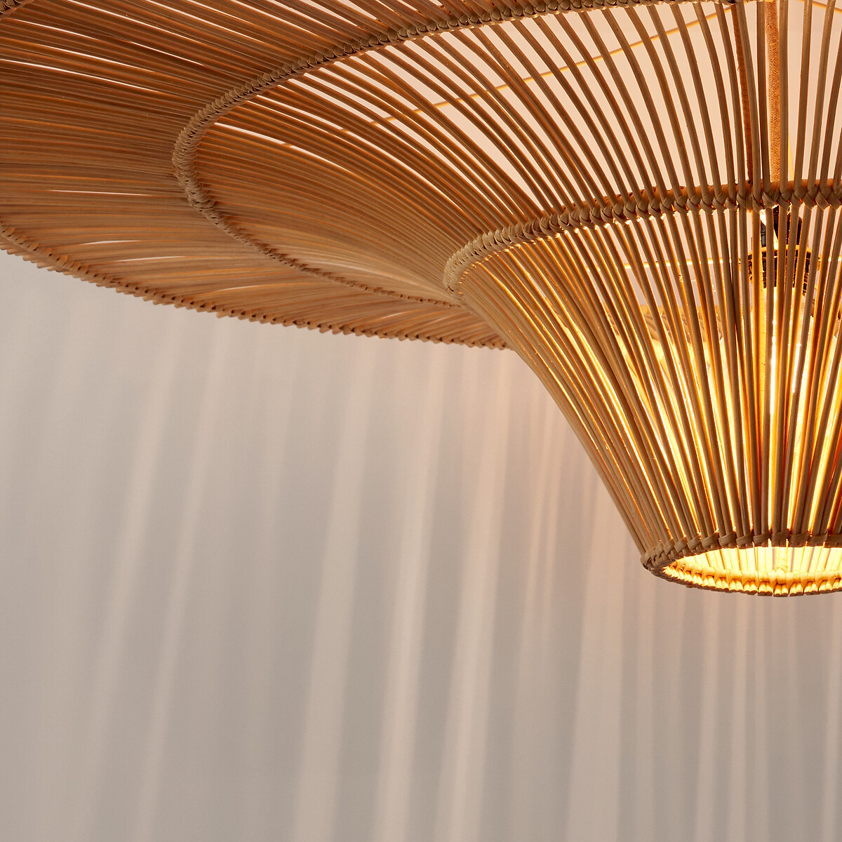 Decken-/Hängeleuchte Junita, Rattan, Ø 120 cm natur, LA REDOUTE INTERIEURS