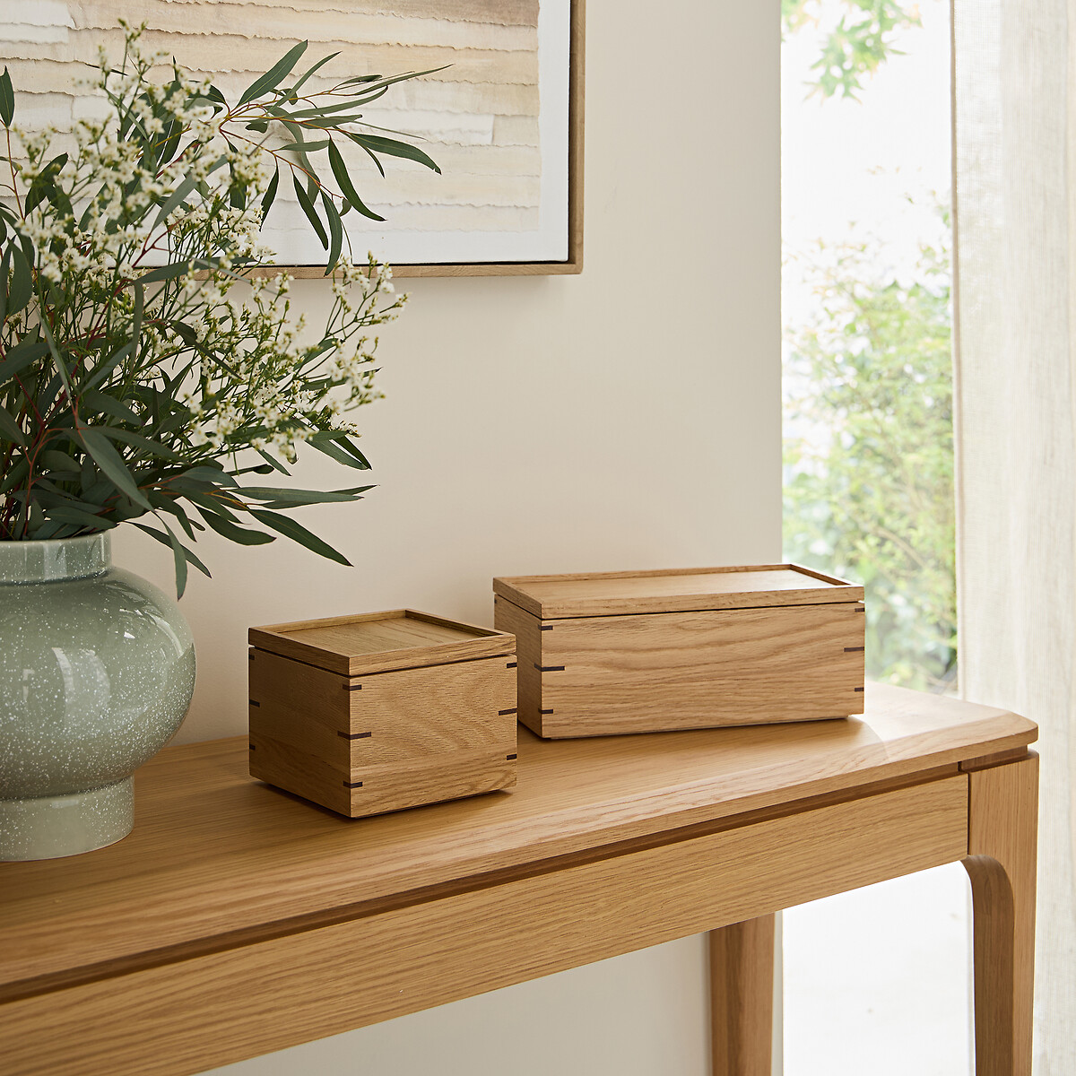 Hibashi Natural Solid Oak Square Storage Box natural oak, AM.PM