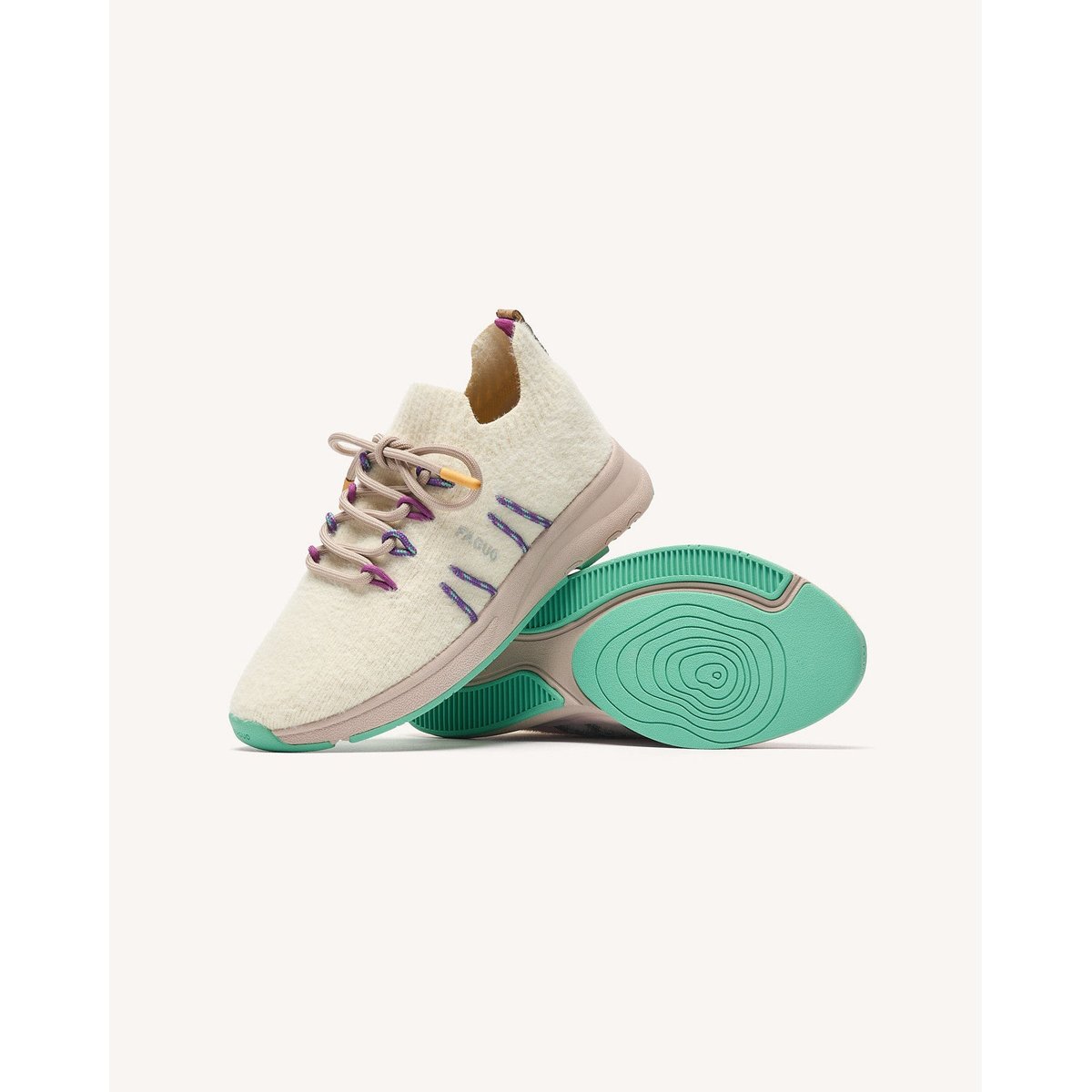 Running HEARTWOOD blanc et vert clair, FAGUO