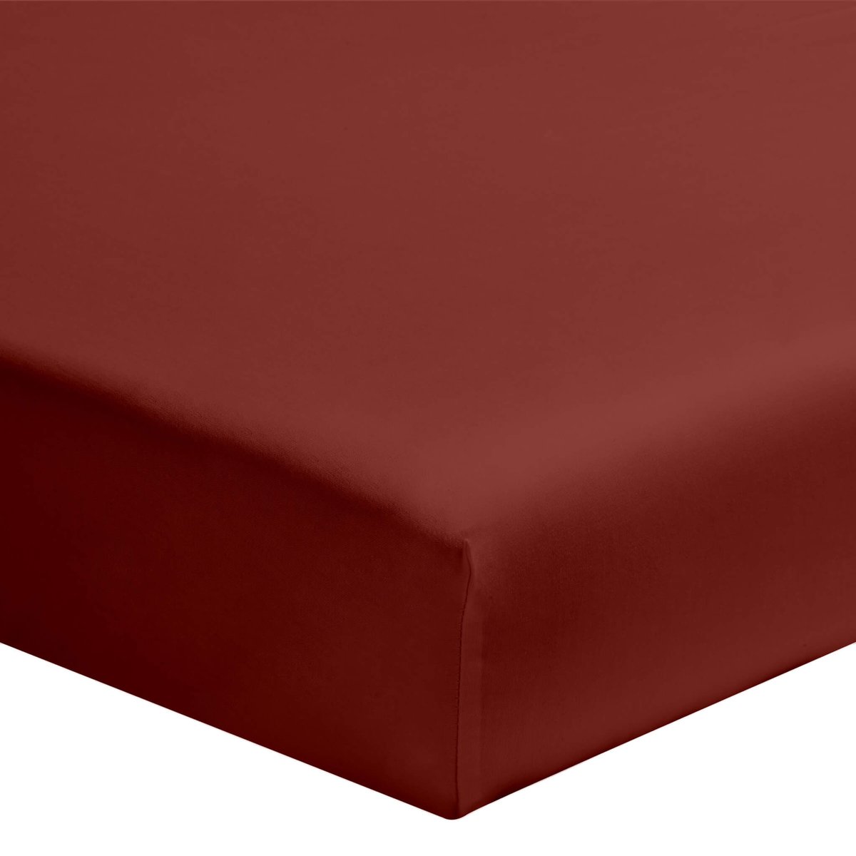 Lot de 2 draps housses rouge terracotta, TERRE DE NUIT