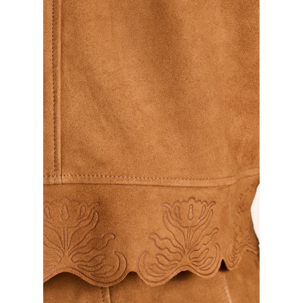 Blouson court en cuir toffee, LA FEE MARABOUTEE