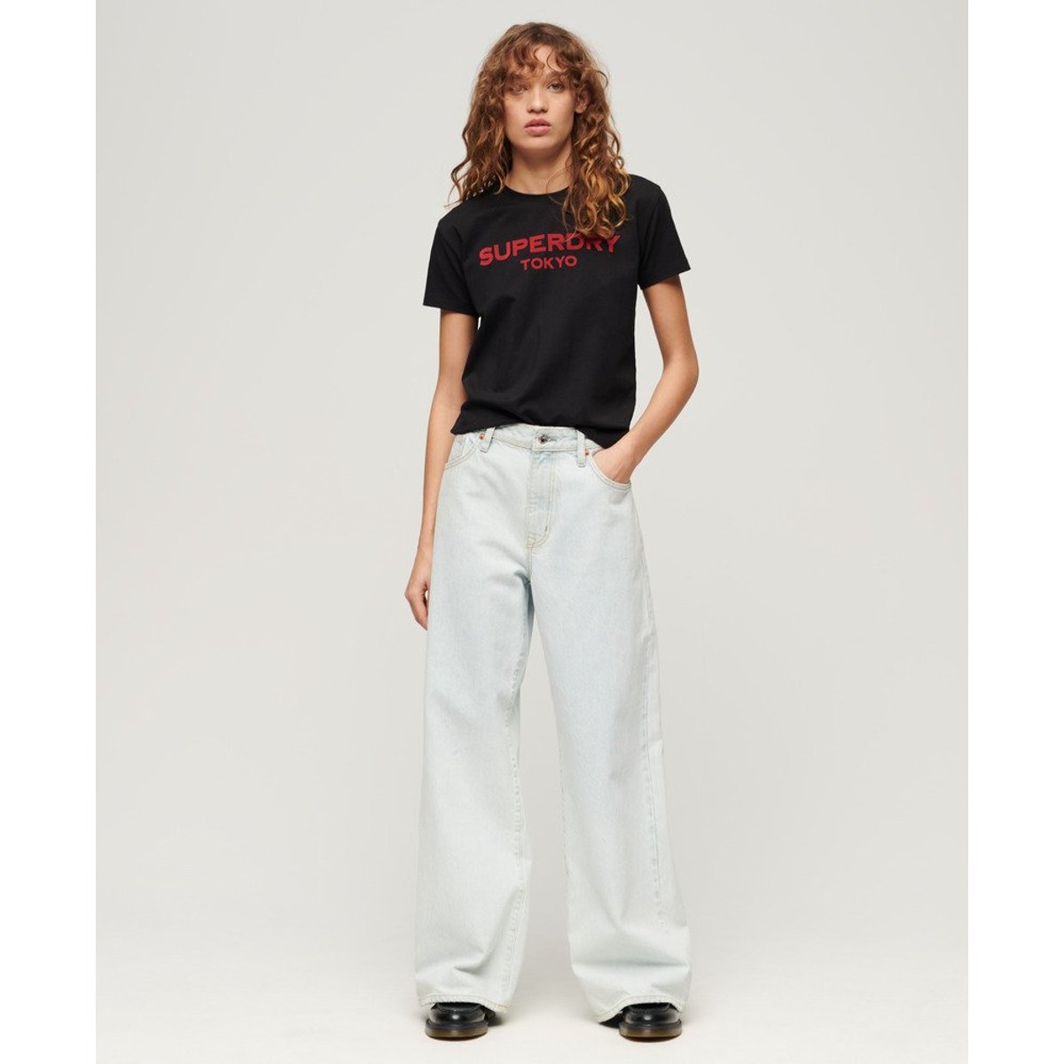 T-shirt Graphique Sport Luxe noir/rouge, SUPERDRY