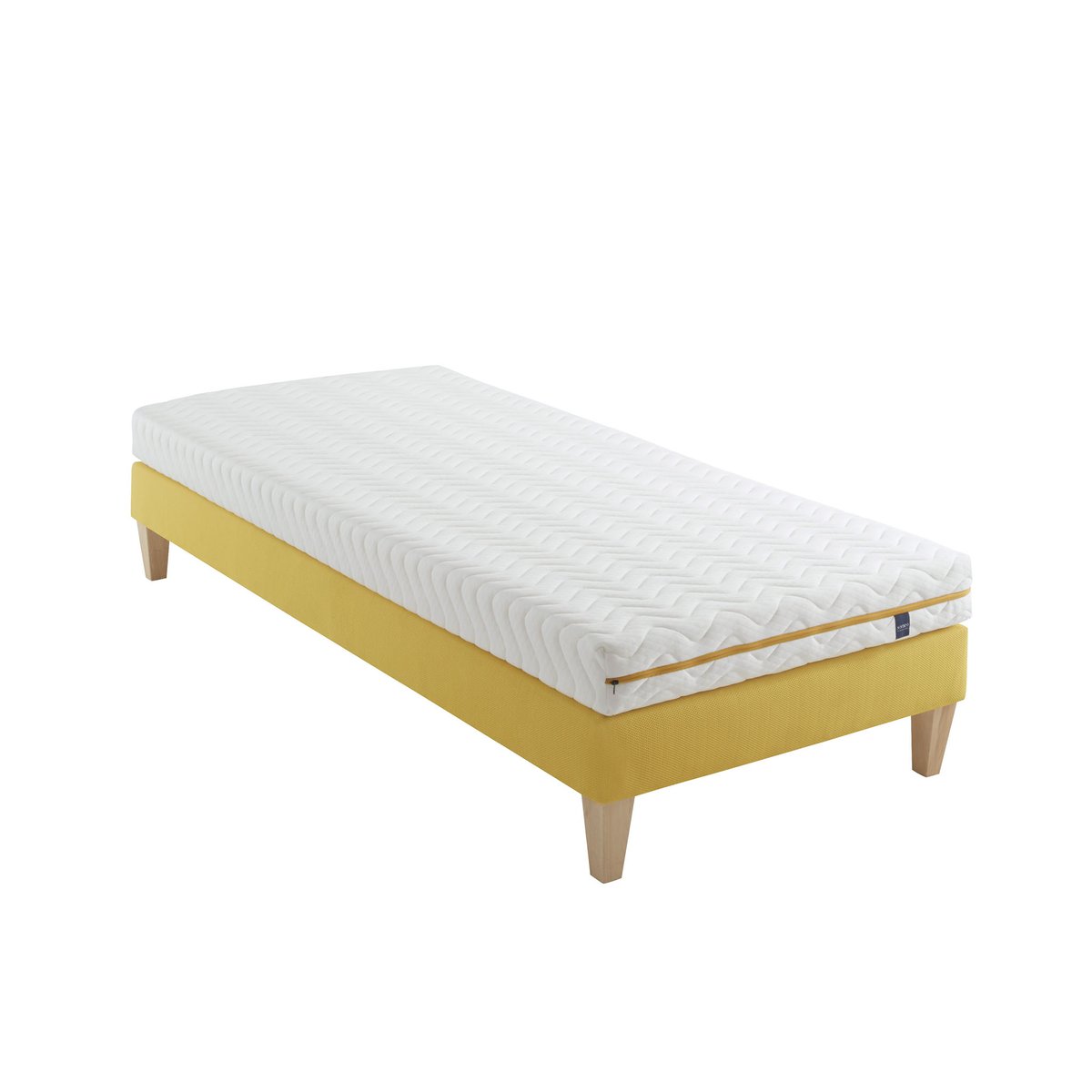 Ensemble matelas mousse, sommier et pieds Aurore 200 blanc, SOMEO