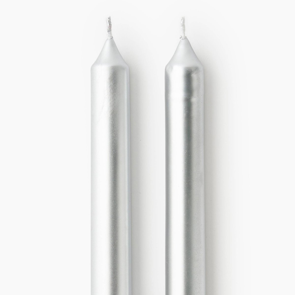 Lot de 2 bougies droites, h26cm, en paraffine argent, MONOPRIX