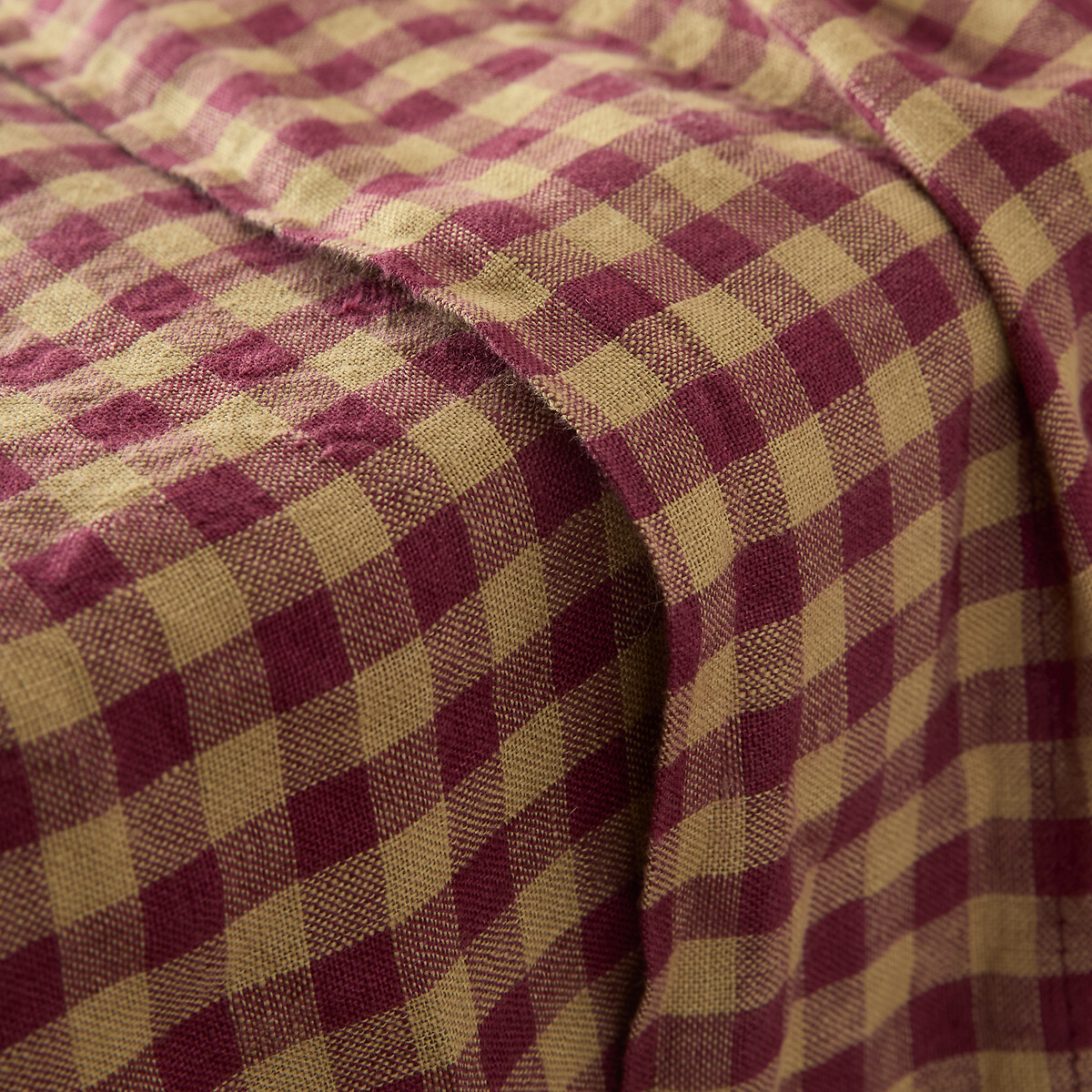 Drap plat en lin lavé, Acélie Bordeaux bordeaux/absinthe, LA REDOUTE INTERIEURS