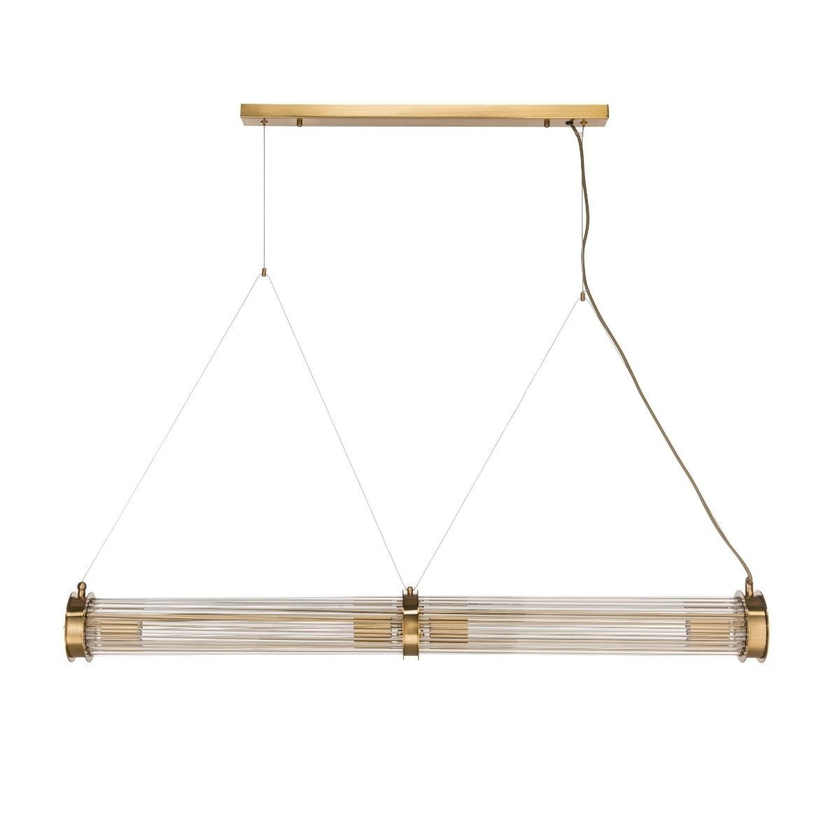 Suspension tube double verre métal laiton laiton, SIGNATURE